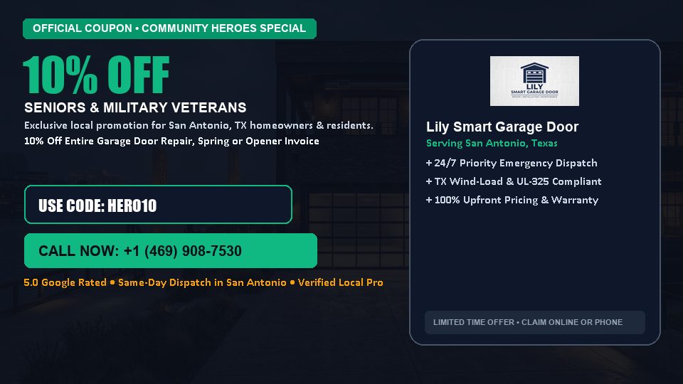 Lily Smart Garage Door 10% OFF Seniors & Military Veterans
